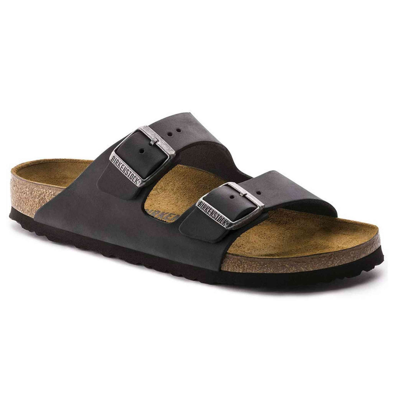 Birkenstock Arizona Oiled Leather Sandals,Black Oiled Leather,36 N EU