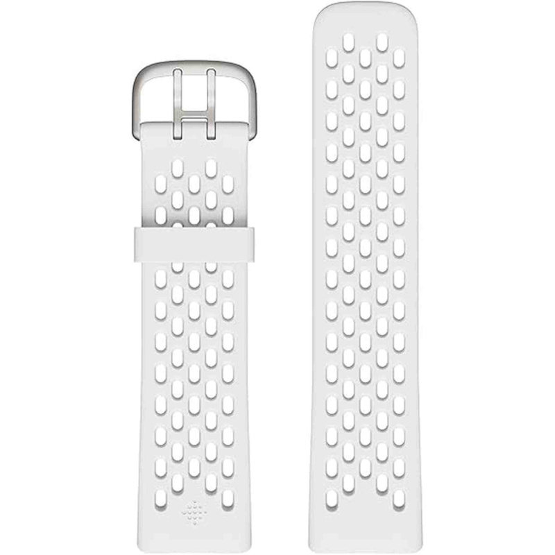 Fitbit Charge 5 & 6 Sport Accessory Band, Official Fitbit Product, Frost White, Small