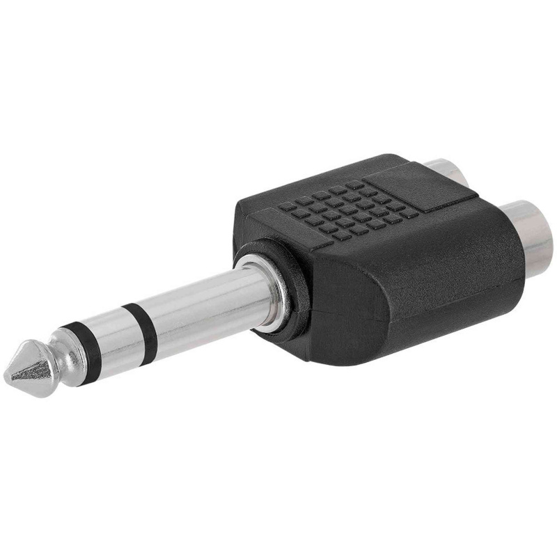 Cmple - 6.35mm Stereo Plug to 2xRCA Jack Adapter