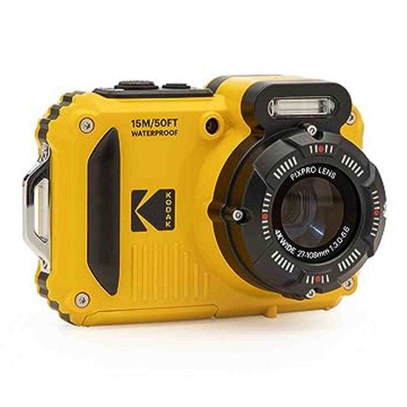 KODAK PIXPRO WPZ2 Rugged Waterproof Shockproof Dustproof WiFi Digital Camera 16MP 4X Optical Zoom 1080P Full HD Video Vlogging Camera 2.7" LCD (Yellow