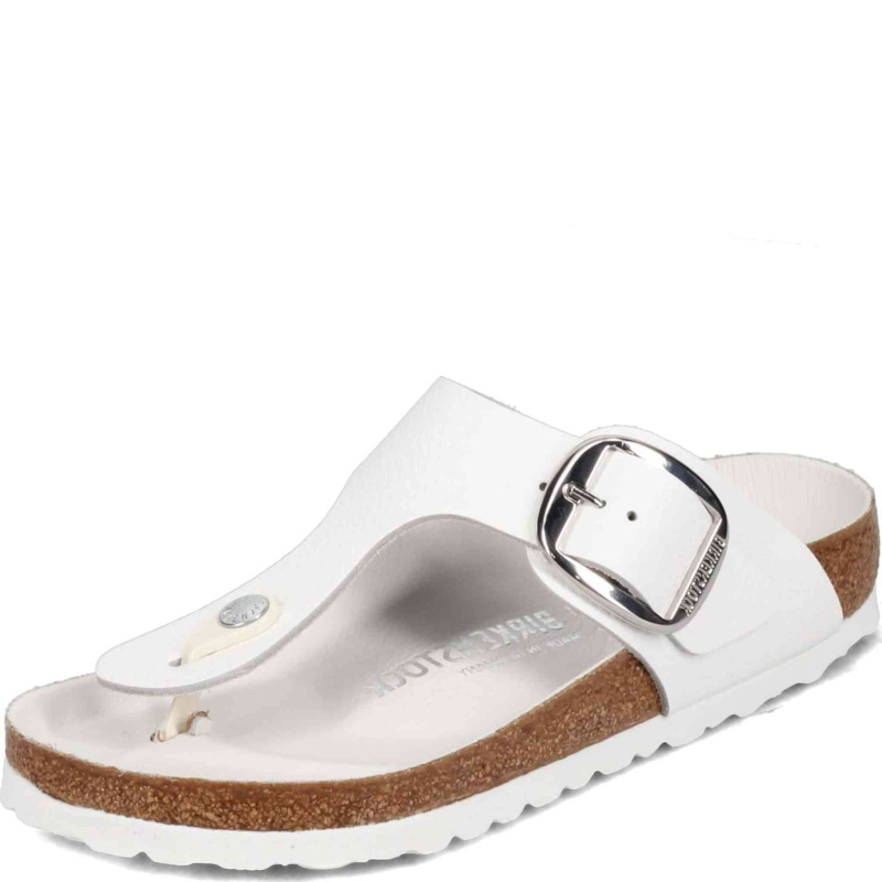 Birkenstock Women's Gizeh Big Buckle Sandals, White, 8 Medium US