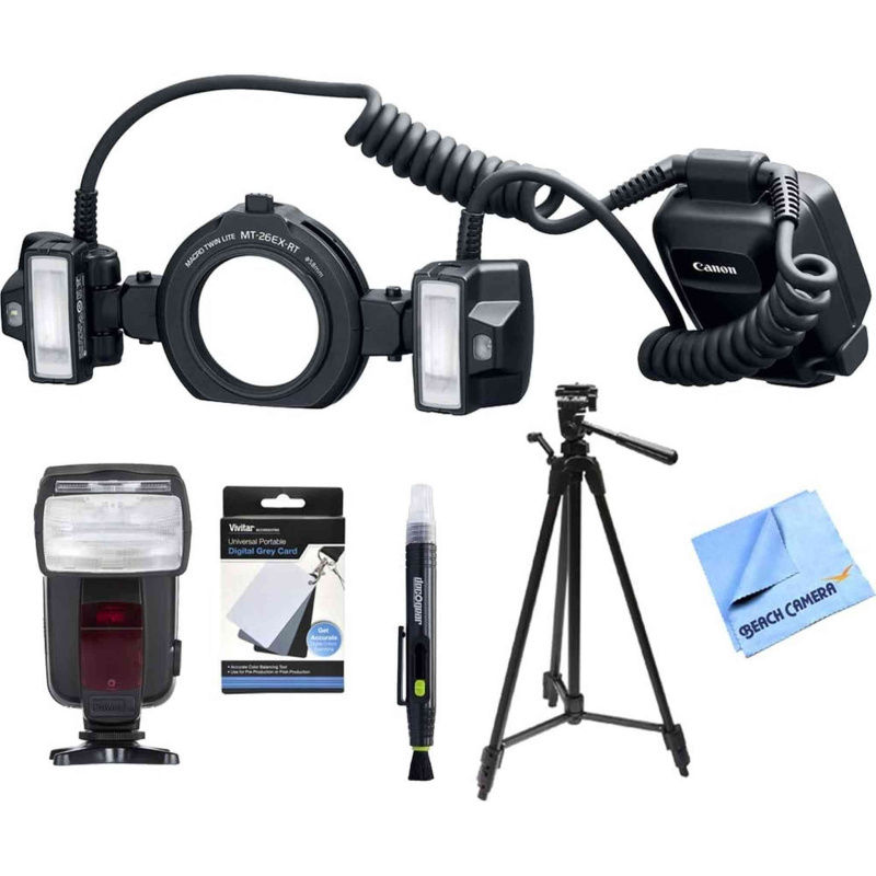 Canon MT-26EX-RT Macro Twin Lite (2398C002) Advanced Bundle with Light + Tripod (International Model)