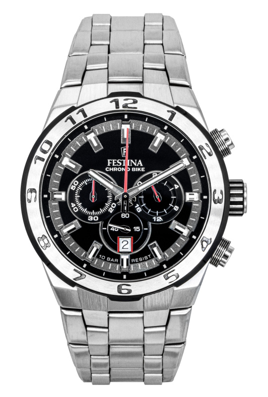 Festina Chrono Bike Chronograph Stainless Steel Black Dial Quartz F20670-6 100M Men's Watch