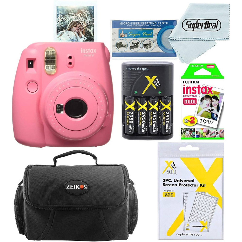 Fujifilm Instax Mini 9 Instant Film Camera with 20 Film Sheets + Bag