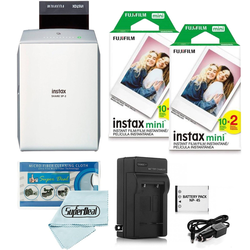 Fujifilm Instax Share SP-2 Smartphone Printer (Silver) + Mini Films (40 Shots)