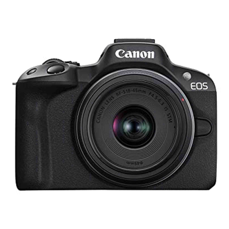 Canon EOS R50 Mirrorless Vlogging Camera (Black) w/RF-S18-45mm F4.5-6.3 is STM & RF-S55-210mm F5-7.1 is STM Lenses, 24.2 MP, 4K Video, Subject Detecti