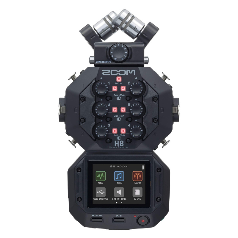 Zoom H8 12-Track Portable Recorder, Stereo Microphones, 6 Inputs, Touchscreen Interface, USB Audio Interface, Battery Powered, for Stereo/Multitrack A