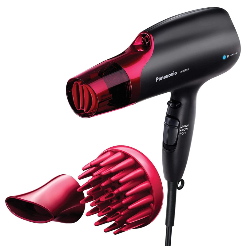 Panasonic Nanoe Hair Dryer, 1875 Watt Professional Blow Dryer for Smooth, Shiny Hair with 3 Attachments Quick Dry Nozzle, Diffuser and Concentrator No
