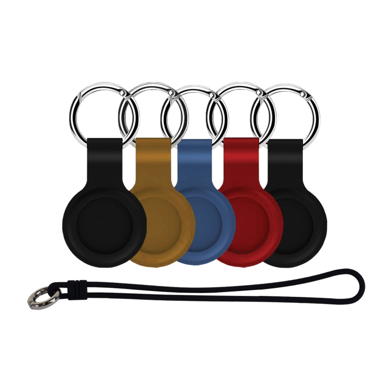 Apple AirTag 5 PC starter kit (4 Silicone Case keychain, 1 Luggage Tag Multi Colors
