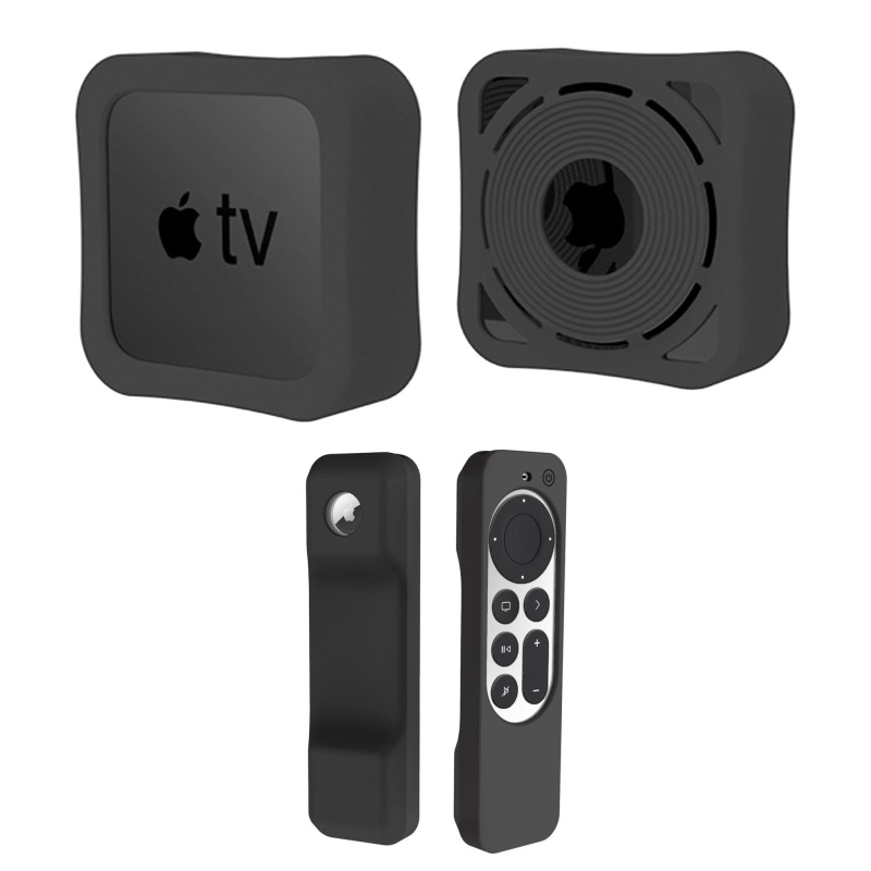 Silicone Case for Apple TV 4K Remote Control & Set-top Box case - Black
