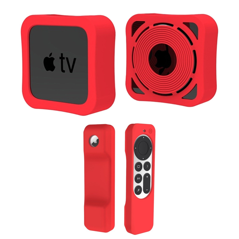 Silicone Case for Apple TV 4K Remote Control & Set-top Box case - Red