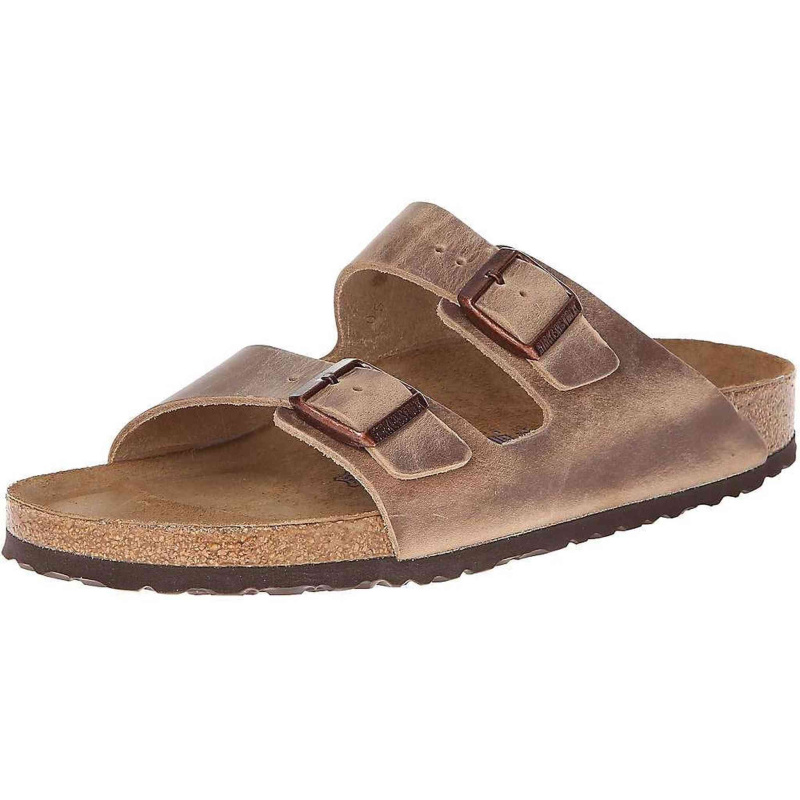 Birkenstock Men's Arizona Soft Footbed Sandals, Tobacco, Brown, 6 Medium US