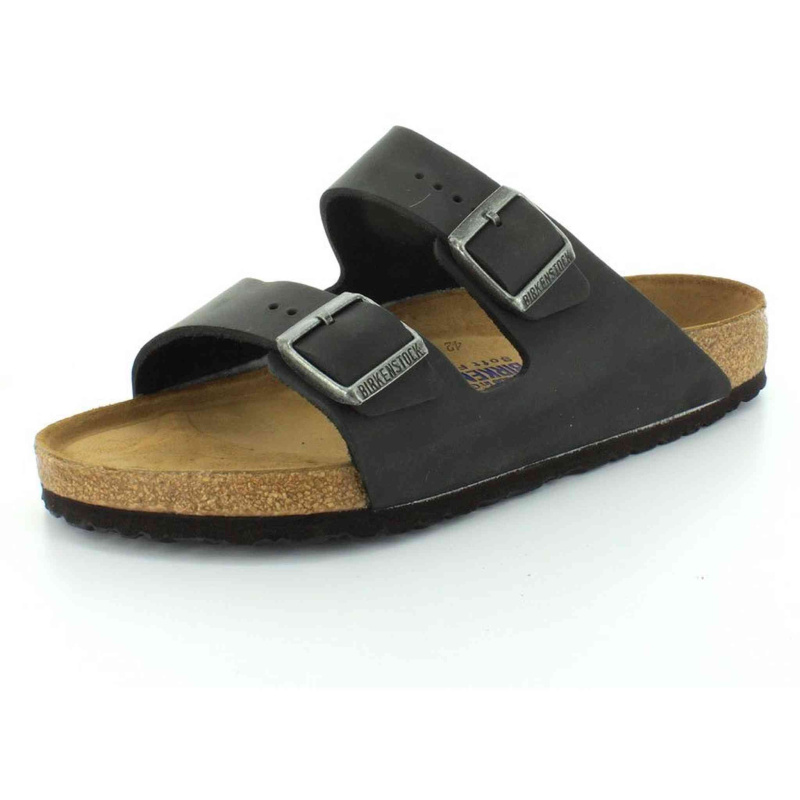 Birkenstock Unisex Arizona Black Oiled Leather Sandals - 7-7.5 B(M) US Women