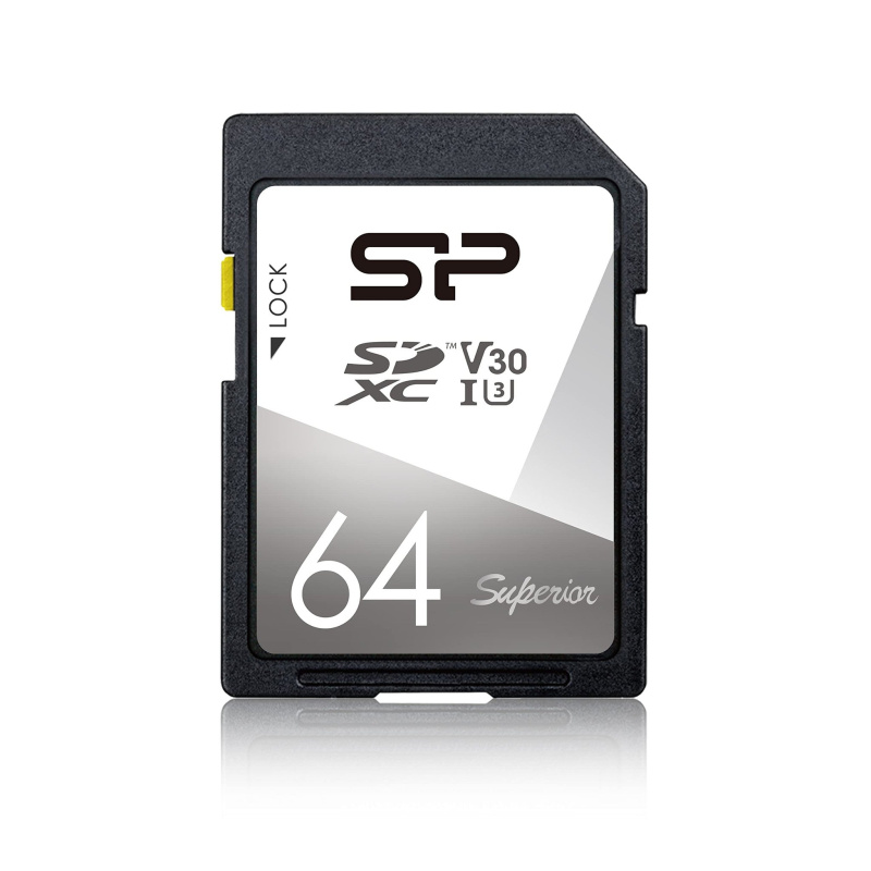 Silicon Power 64GB UHS-1 U3 V30 Superior SDXC Memory Card