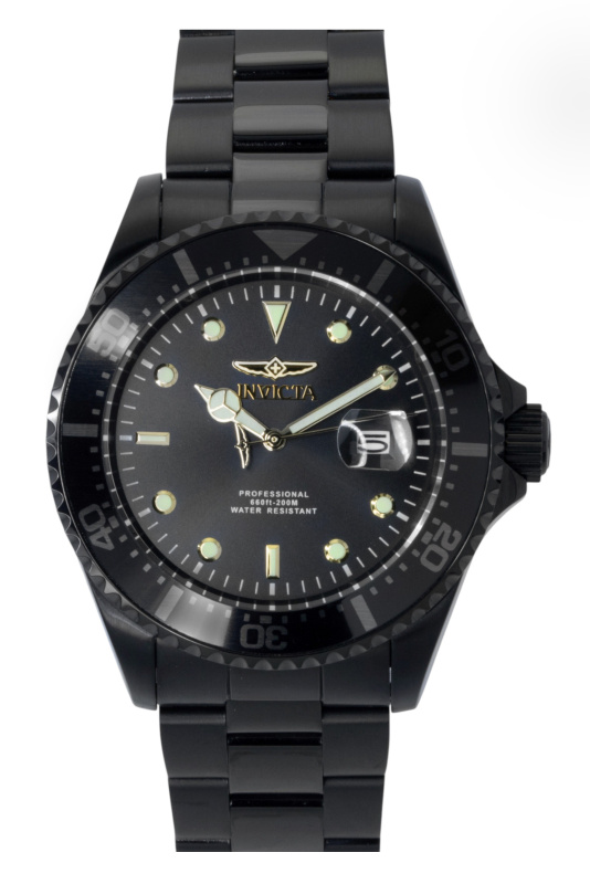 Invicta Pro Diver Zager Exclusive Stainless Steel Black Dial Quartz 23402 200M Men's Watch