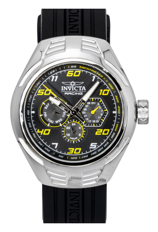 Invicta Racing Silicone Strap Black Dial Quartz 47724 Men's Watch