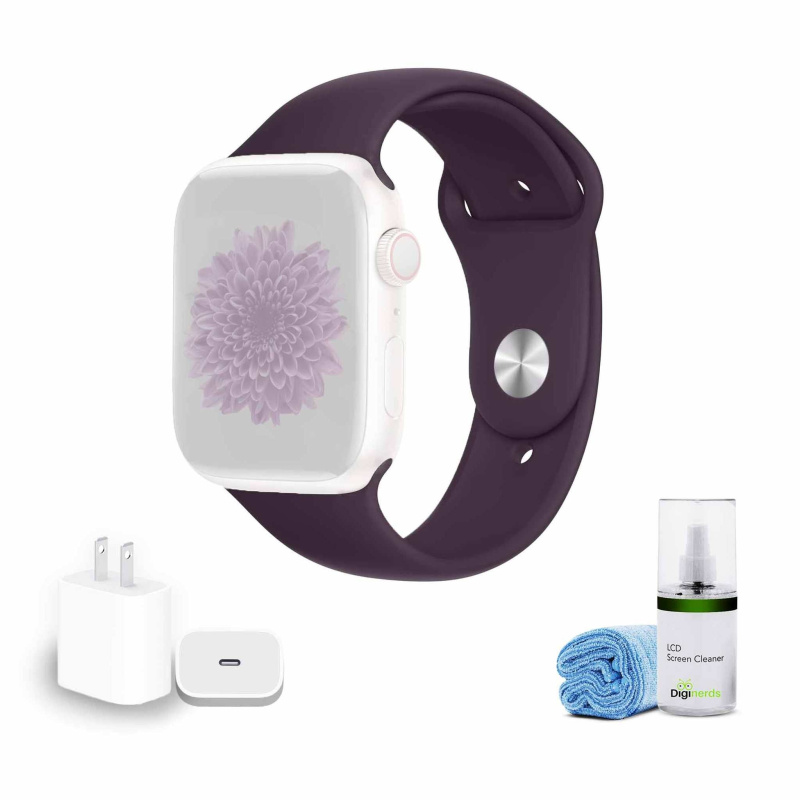 Apple Watch 41mm Sport Band - Elderberry with USB-C Charging Block Bundle