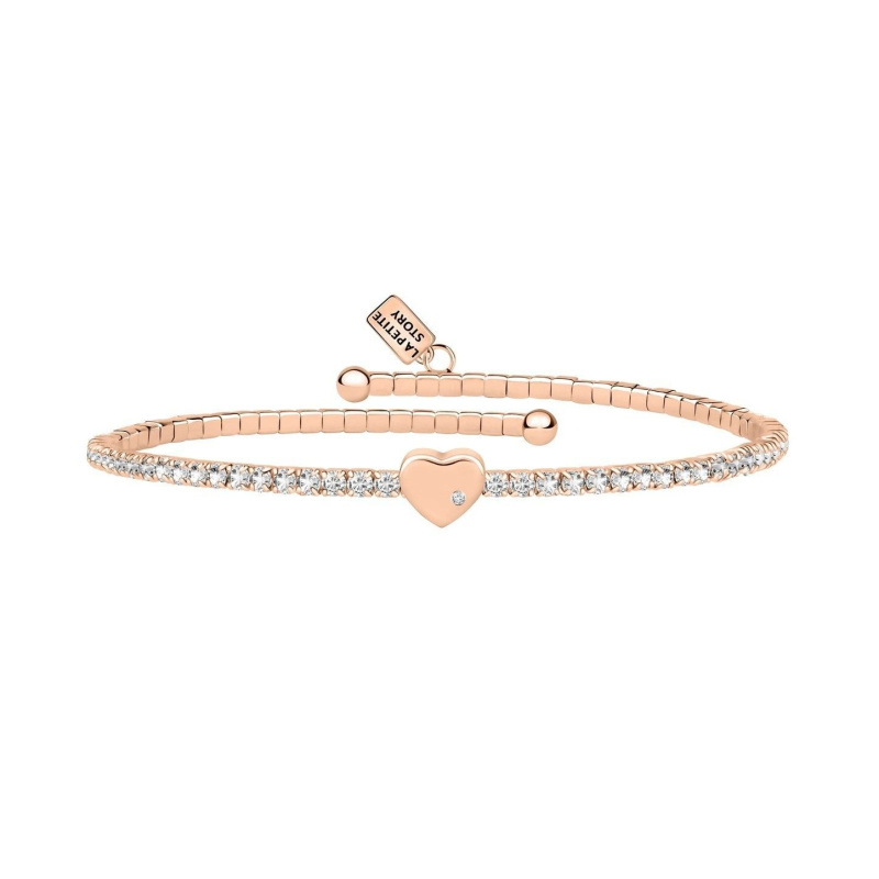 La Petite Story Rose Gold Brass Bracelet With Clear Crystal LPS05AQC03 For Women