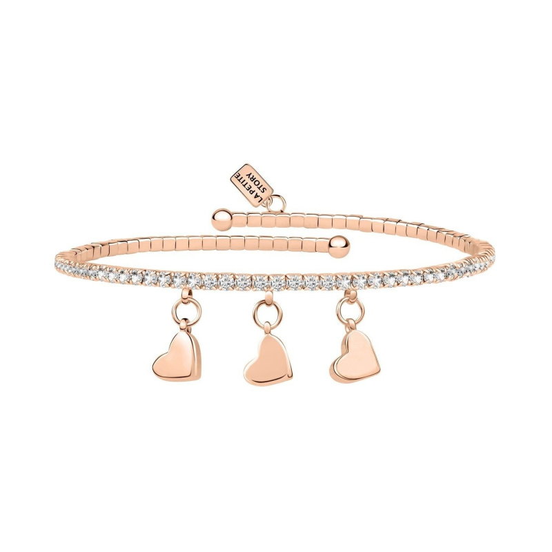 La Petite Story Rose Gold Brass Bracelet With Clear Crystal LPS05AQC15 For Women